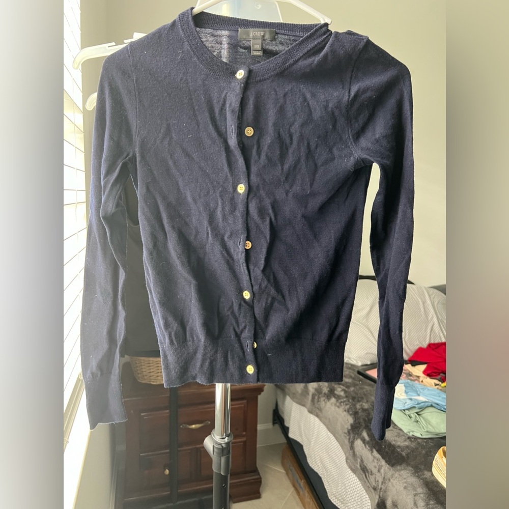 J. Crew Button Up Cardigan Navy XXS